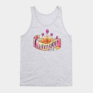 queenager tattoo banner and tiara Tank Top